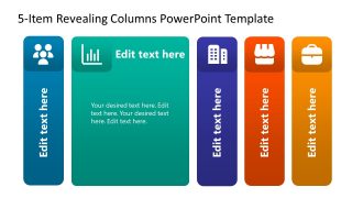 Revealing Columns Template Diagram with Infographic Icons