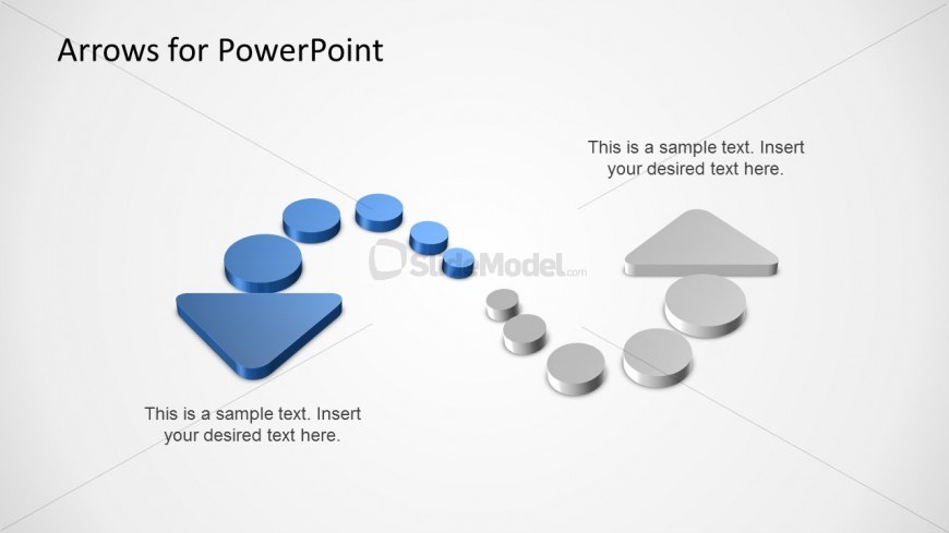 3D Arrows with Dots for PowerPoint