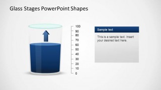 Blue content PowerPoint glass Shape with increasing Tendency