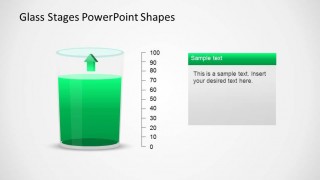 Glass PowerPoint Shape with 3D arrow pointing up
