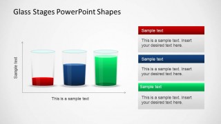 Three PowerPoint Glass Shapes compared in Cartesian Axis