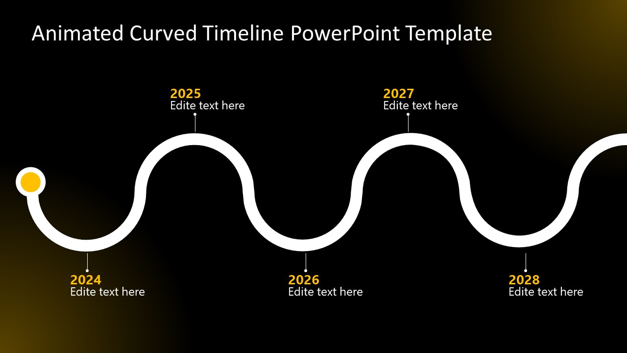 Animated Curved Timeline PowerPoint Template & Google Slides