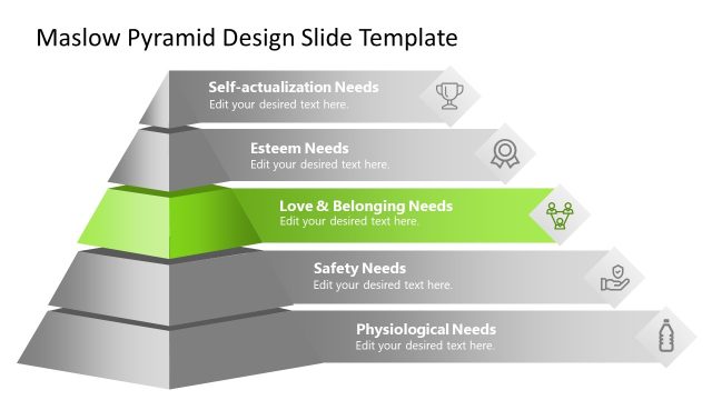 Maslow Pyramid Design PPT Slide with Infographics