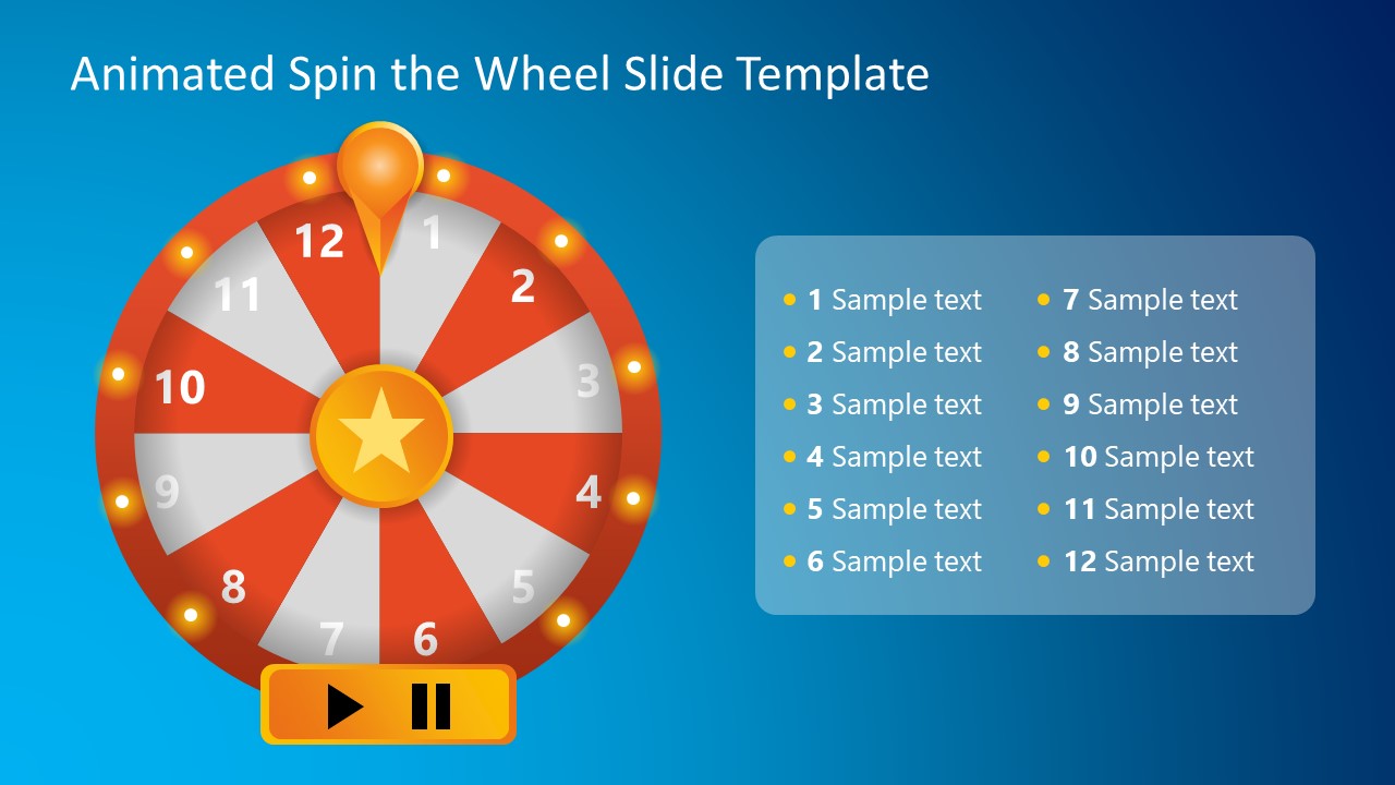 PPT Slide Template with Spin Wheel Diagram