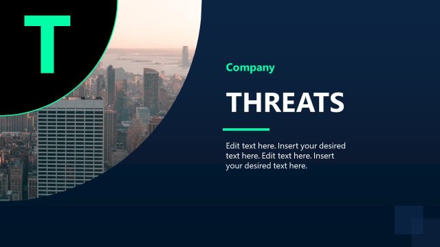 Threats Slide for SWOT Presentation – Template with PowerPoint Zoom