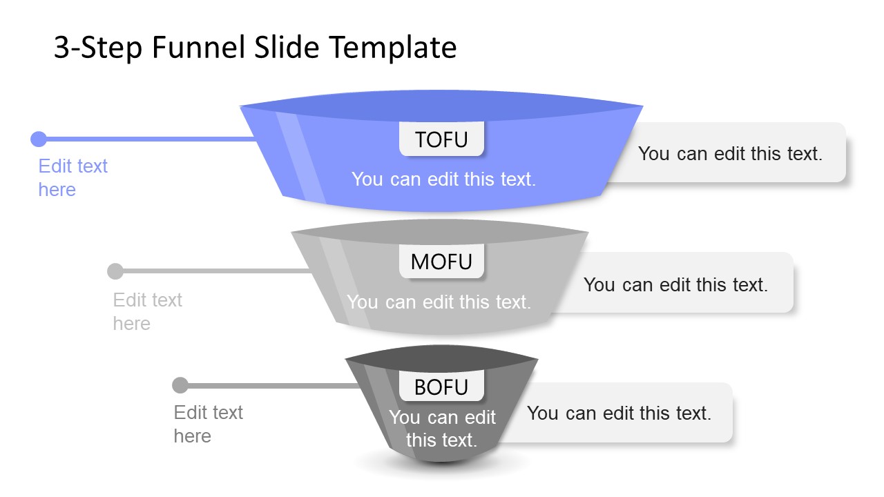 3 Step Funnel Slide Template for PowerPoint 3 Step Funnel Slide Template for PowerPoint