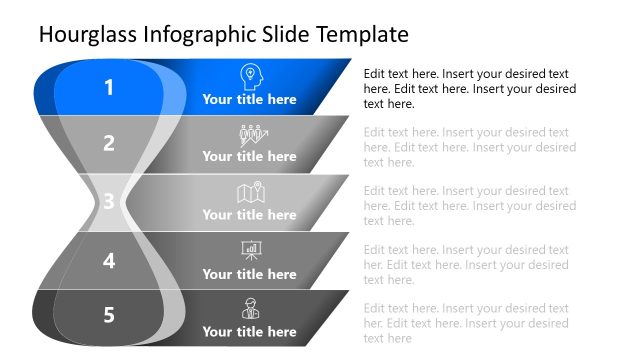 Customizable Hourglass Infographic PPT Template Slide