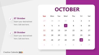 Engaging 2026 Calendar PPT Layout 
