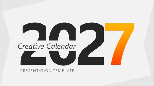Editable Creative Calendar 2027 PPT Template