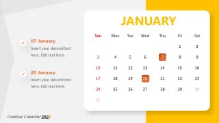 Creative Calendar 2027 Slide for PowerPoint
