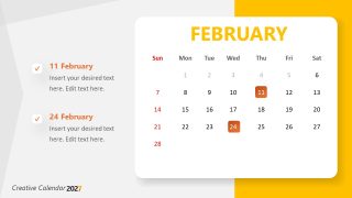 Editable Creative Calendar 2027 PPT Template 