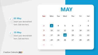Calendar 2027 PPT Slide for May 
