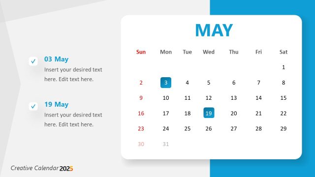 2027 May – Calendar PowerPoint Template