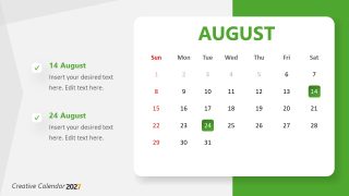 Editable 2027 Calendar Template - August Slide 