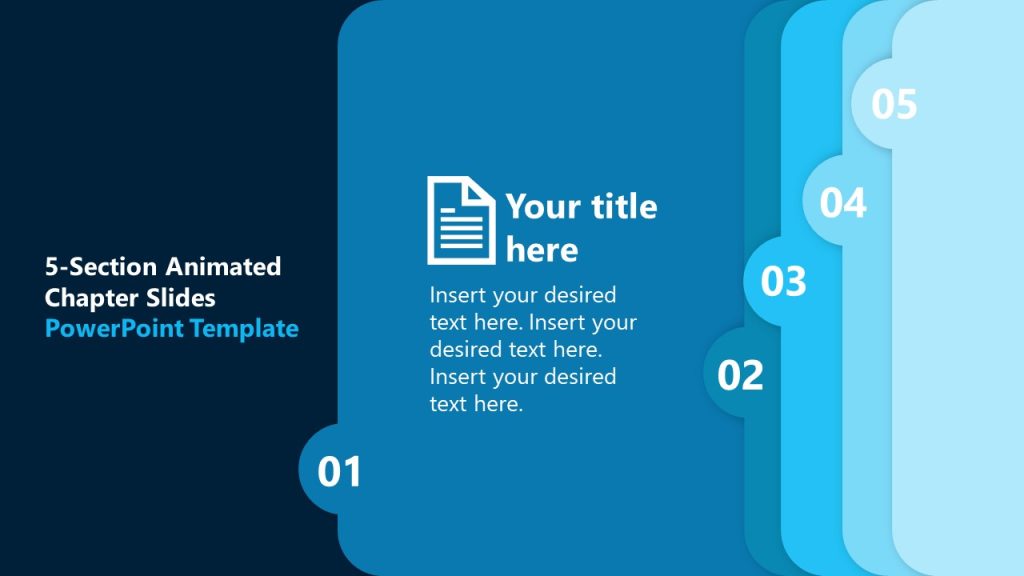 5-Section Animated Chapter PowerPoint Template - SlideModel