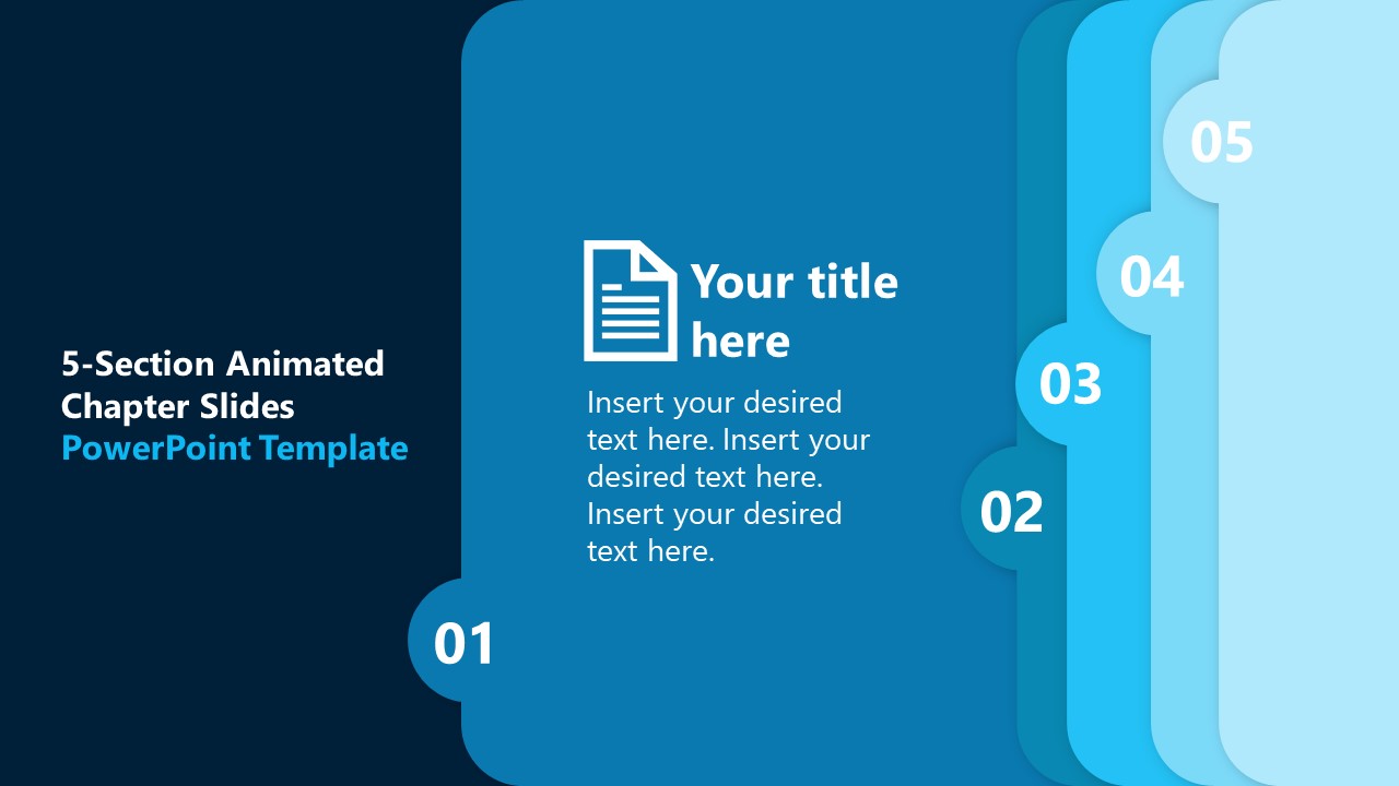 5-Section Animated Chapter Slide Template for PowerPoint