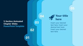 Animated 5-Section Chapter Template Slide 