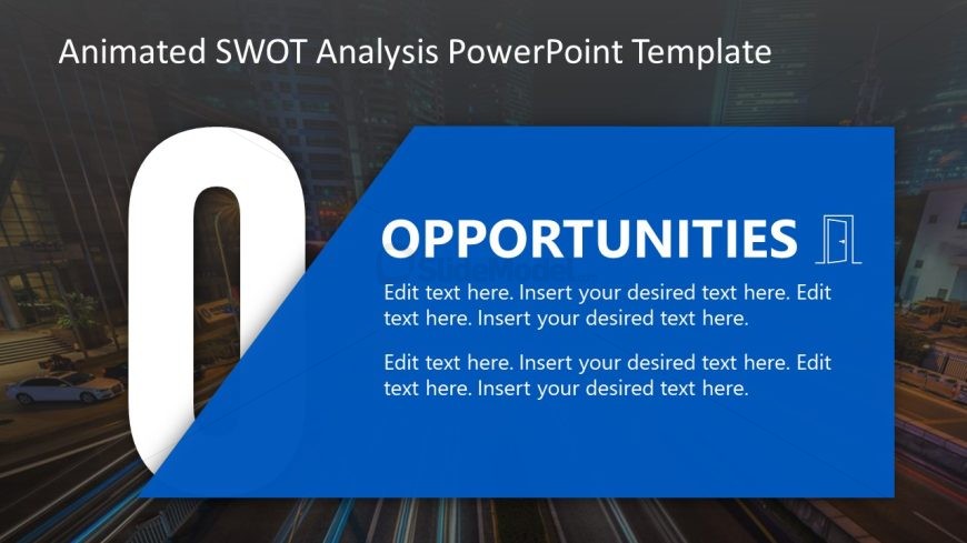 Animated SWOT Analysis Template Slide