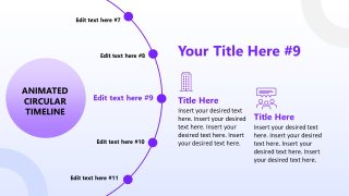 Circular Timeline PPT Diagram with Graphical Icons 
