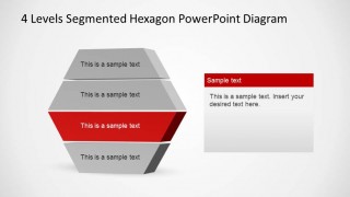 Red Highlight Third Layer in PowerPoint Hexagonal Diagram