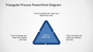 Simple Flat Triangular Process Flow PowerPoint Diagram