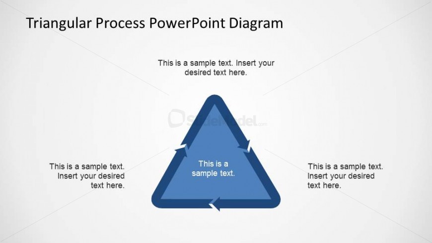 Simple Flat Triangular Process Flow PowerPoint Diagram