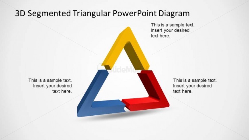 3D Triangle PowerPoint Diagram with 3 Segments.