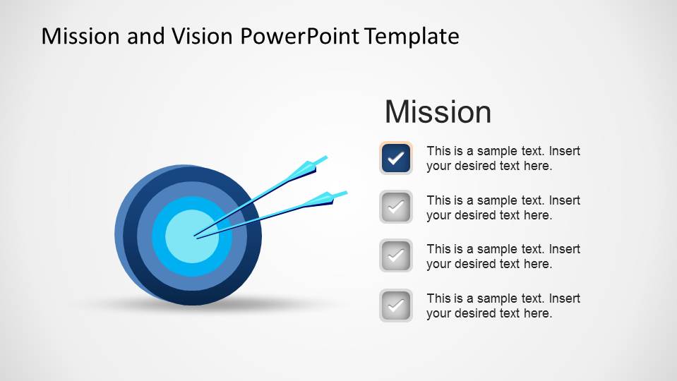 Mission Statement Metaphor Target PowerPoint Shape