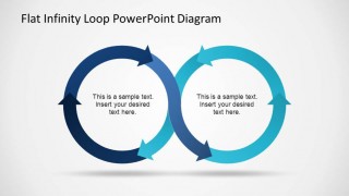 Connected PowerPoint Arrows in a flow form an infinite symbol ribbon.