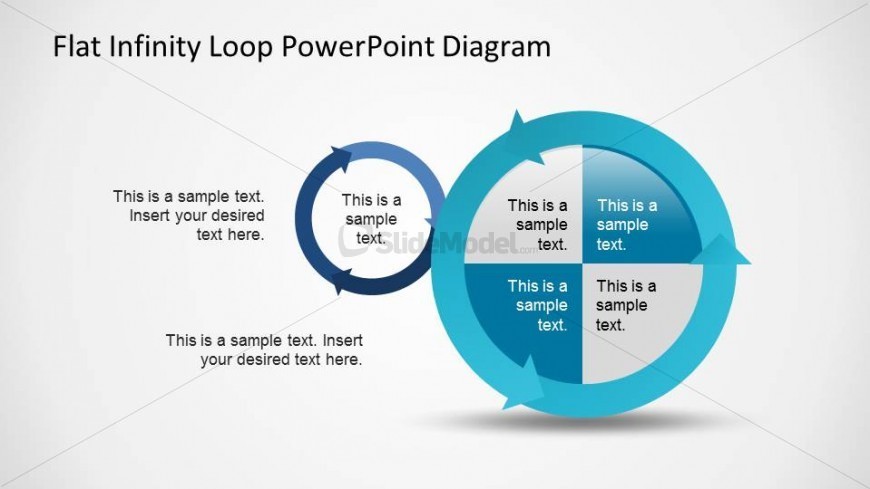 Two circular powerpoint shapes created with arrows generating an infinite loop.