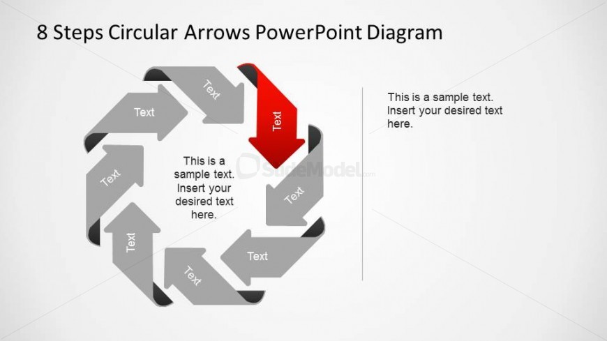 Third Step Highlighted in Circular Flow PowerPoint Diagram created with Arrows