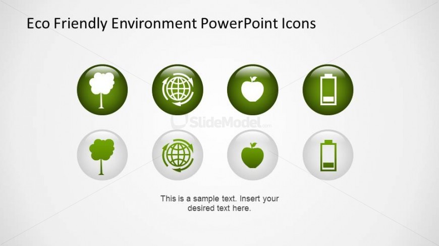 Eco Friendly PowerPoint Icons created with 3D Effects