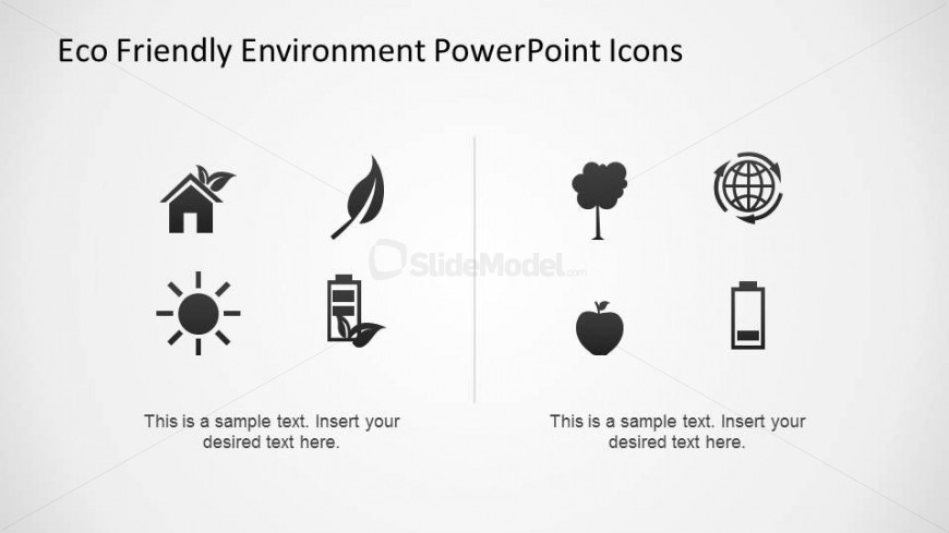 Flat PowerPoint Icons representing Environmental topics