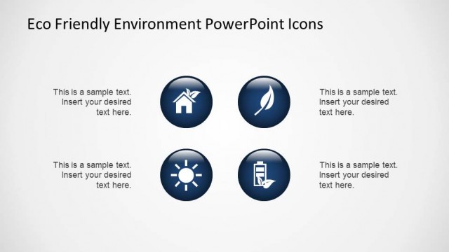 Blue Gradient 3D Eco Friendly PowerPoint Icons
