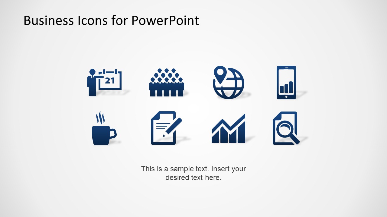 Blue Business Icons Set for PowerPoint - SlideModel
