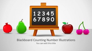 Blackboard with numbers and fruit illustrations splash page