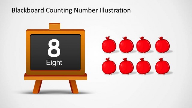 Eight Written in Blackboard with word and number