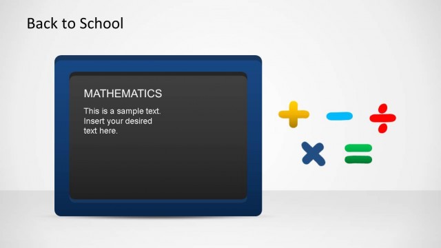 Mathematics Blackboard and Math Symbols PowerPoint Shapes