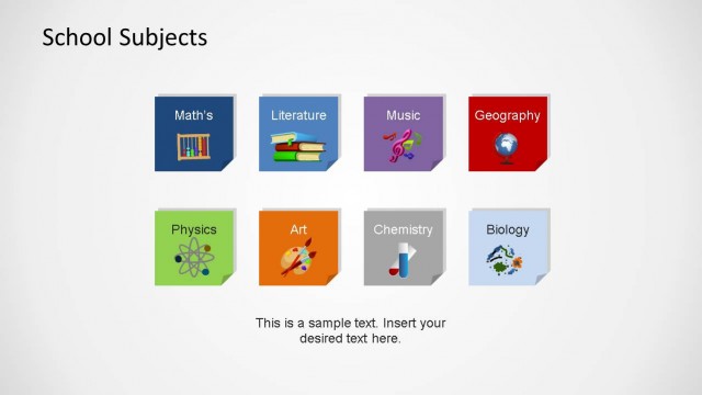 School Course Icons PowerPoint Shapes