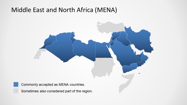 Middle East & North Africa Map Template for PowerPoint
