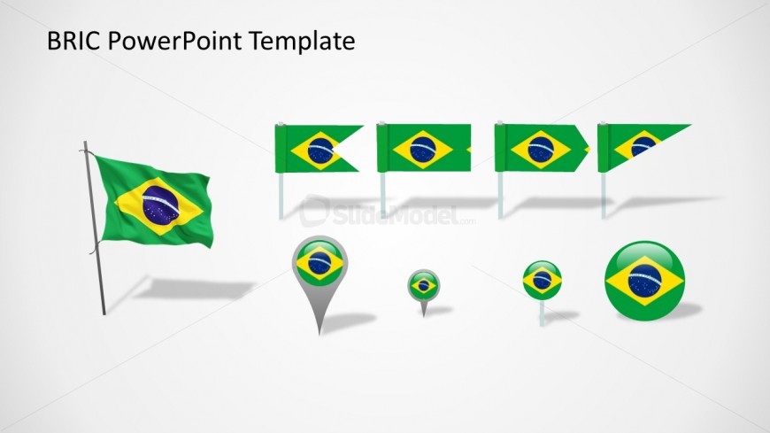 Brazil Flags Slide for PowerPoint