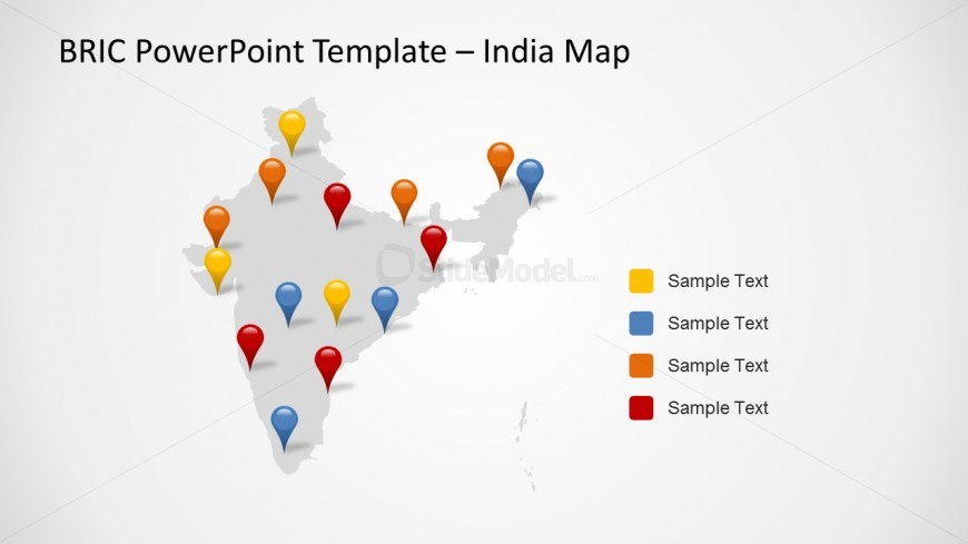 BRIC India Map Template Design for PowerPoint