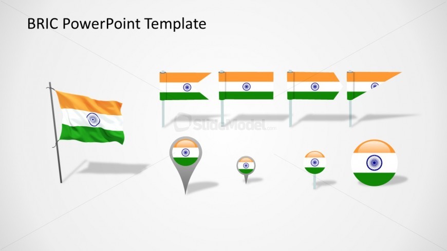 India Flags Slide for PowerPoint