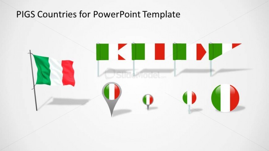 PowerPoint Flags and Icons Clipart with Italy Colors