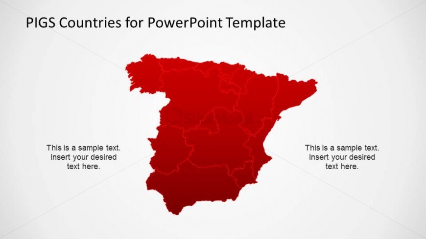 Spain Political Map with State Borders for PowerPoint