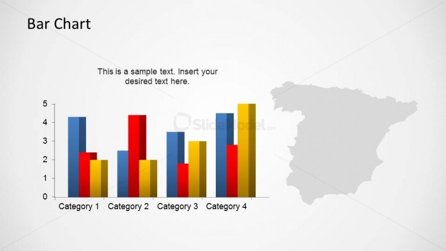 Data Driven Barchart with PowerPoint Map of Spain