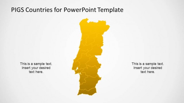 Portugal PowerPoint Political Map with States Borders