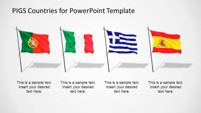 PIGS Countries PowerPoint Flags Clipart