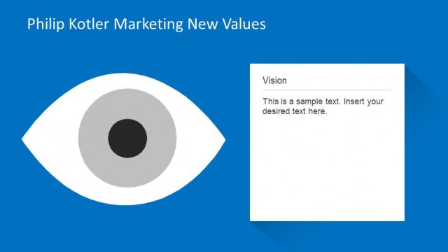 Vision Icon Description Slide for Marketing New Values