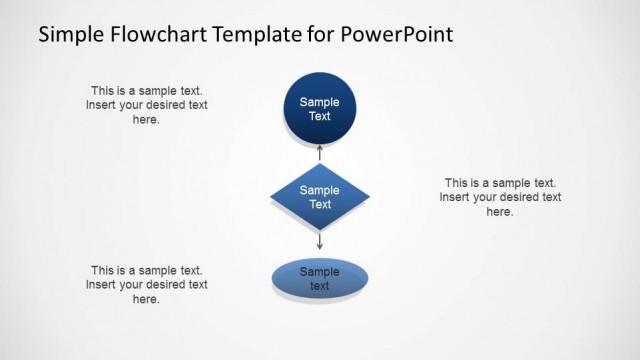 Three Levels Simple Flowchart for PowerPoint